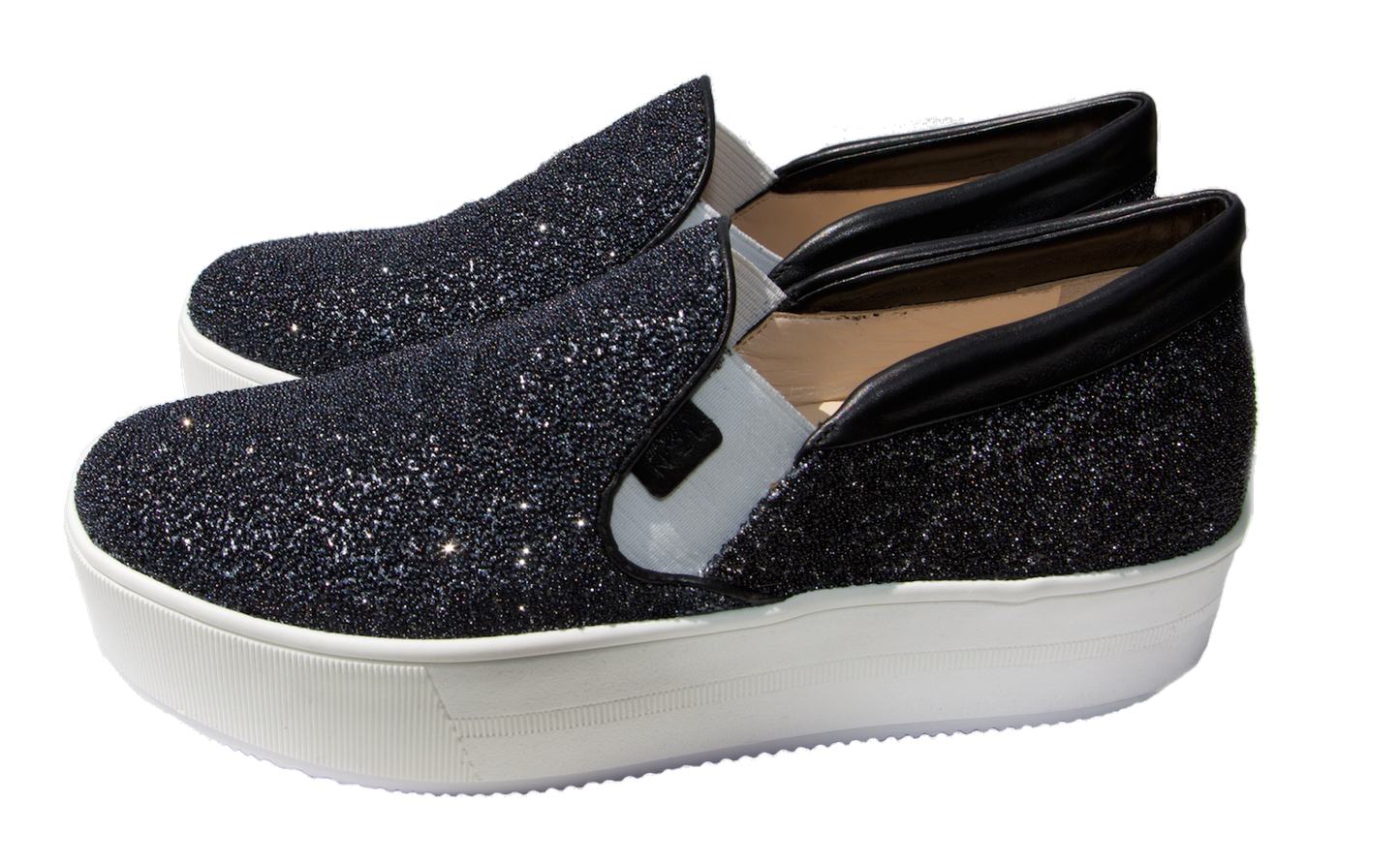 Numeroventuno Sneaker in schwarz mit Glitzersteinen