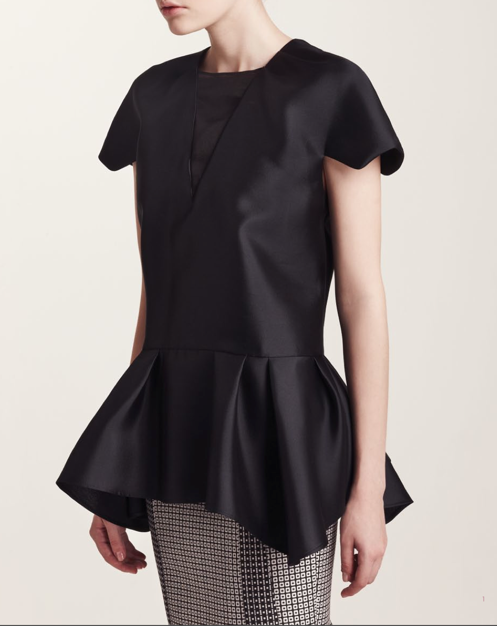 Cocktail-Top Seide in schwarz