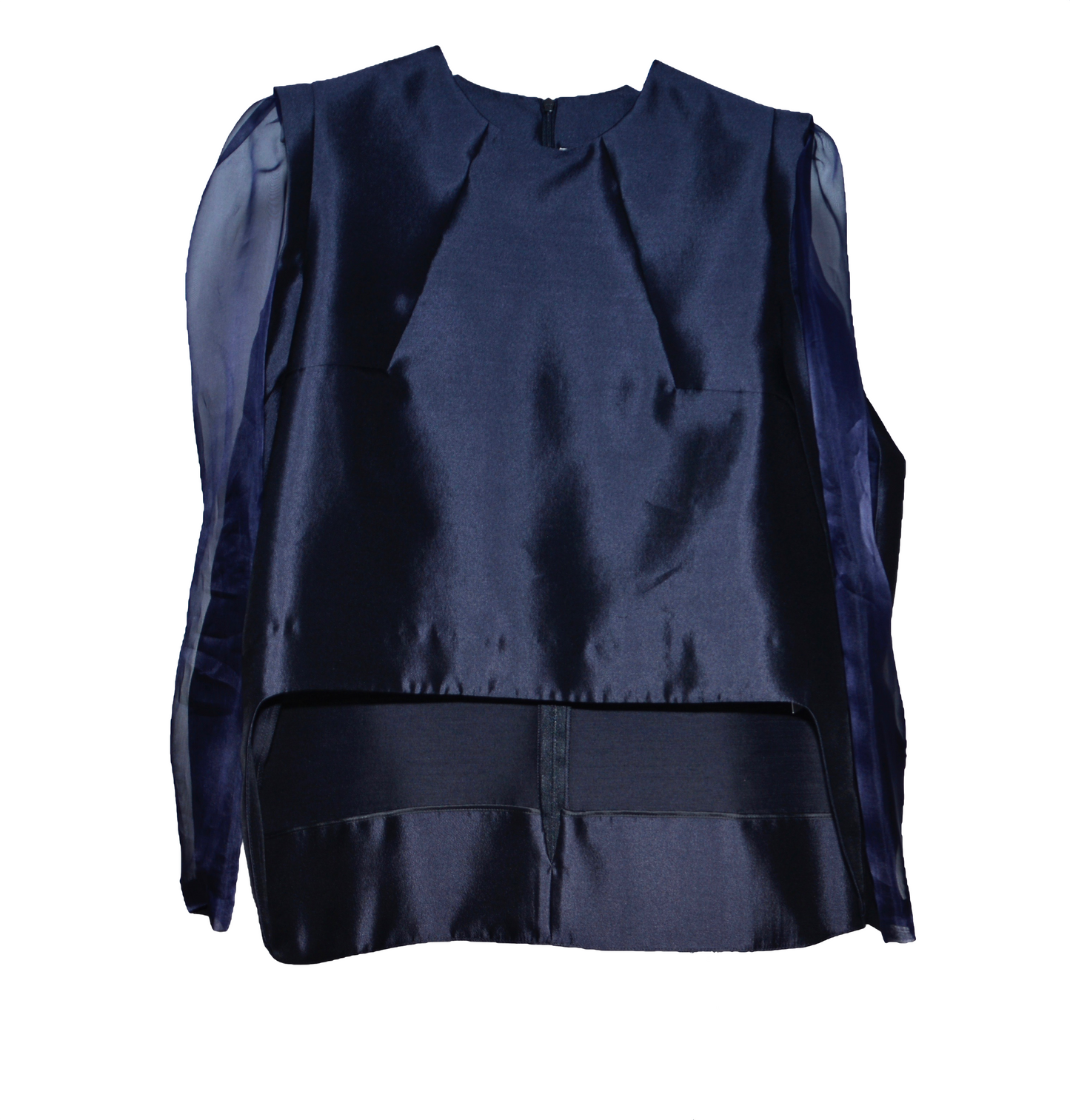 Oberteil Duchesse Seiden-Organza in schwarz