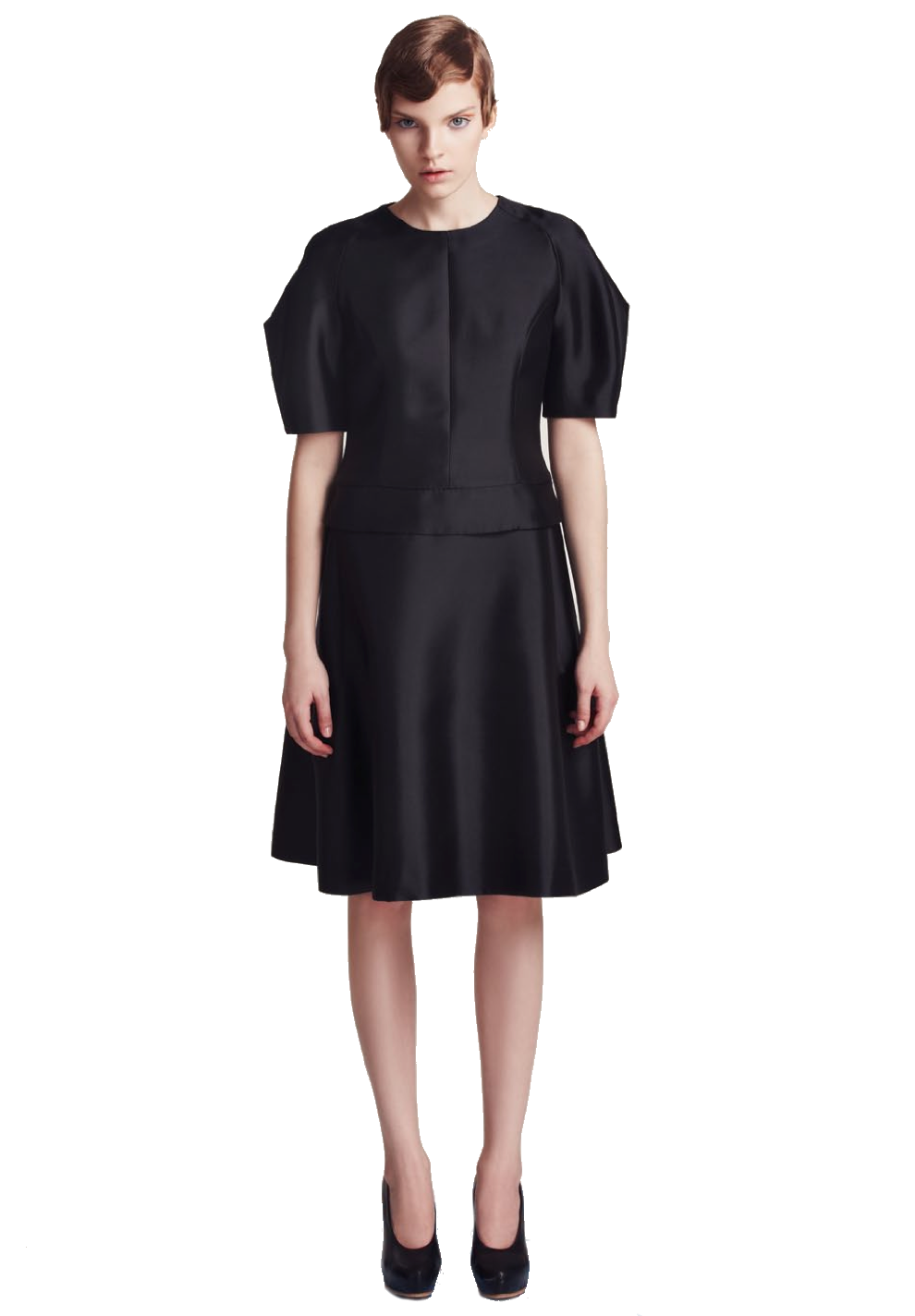 Kleid schwarz aus Wolle Seide