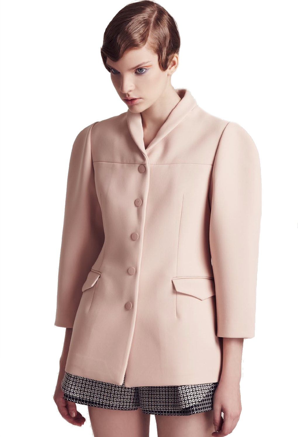 Kurze Hose aus Wollmaterial kariert