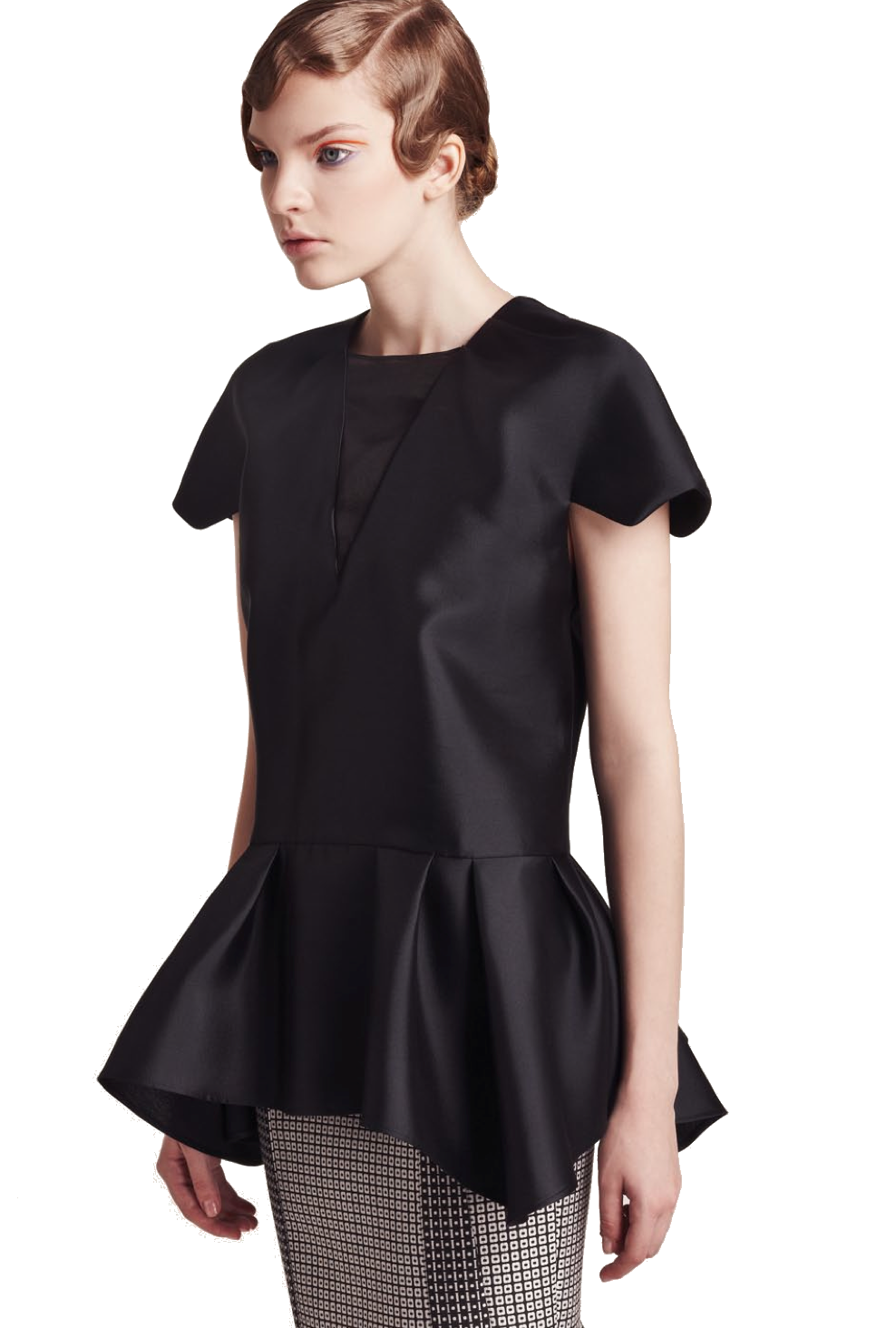 Cocktail-Top Seide in schwarz