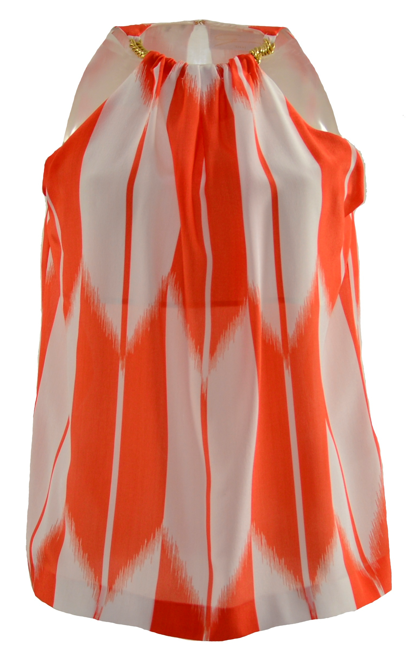 Oberteil aus Seide in orange und creme