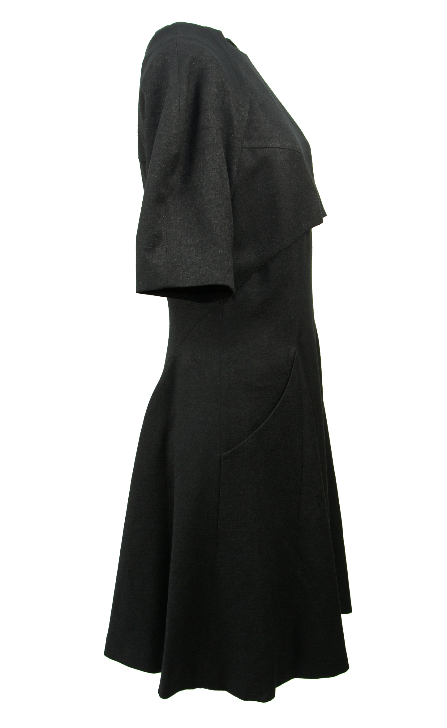Kleid schwarz aus Wolle Seide